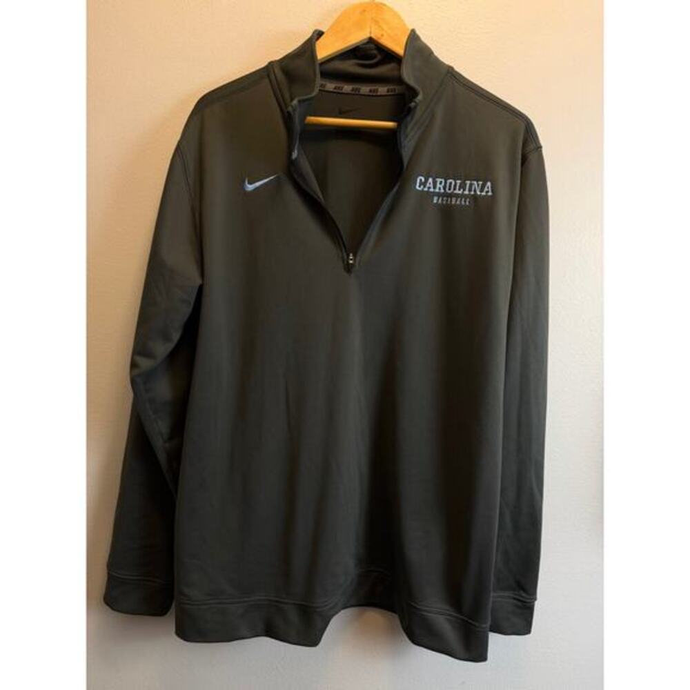 Nike Dri Fit 1/4 Zip Carolina TarHeels Baseball Anthracite Large Training Jacket